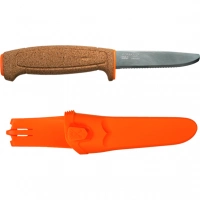 Нож с фиксированным лезвием Morakniv Floating Serrated Knife, сталь Sandvik 12C27, рукоять пробковая купить в Челябинске