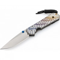 Нож складной Chris Reeve Large Sebenza 21, сталь CPM S35VN, рукоять титан с рисунком Waveform купить в 