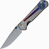 Нож складной Chris Reeve Large Sebenza 21 Unique Graphics Opal Mosaic Triplet Cabochon, сталь CPM-S35VN, рукоять титан купить в 