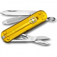 Нож Victorinox Classic SD Colors, Tuscan Sun (0.6223.T81G) жёлтый полупрозрачный, 7 функций 58мм купить в Челябинске