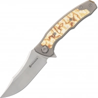 Складной нож Maxace Halictus Mokume, сталь M390, рукоять Mokume/Titanium купить в Челябинске