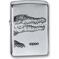 Зажигалка ZIPPO Alligator, с покрытием Brushed Chrome, латунь/сталь, серебристая, матовая, 36x12x56 купить в Челябинске