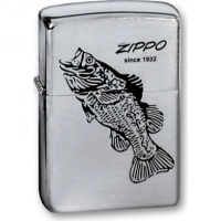 Зажигалка ZIPPO Black Bass Brushed Chrome, латунь с никеле-хром. покрыт., серебр., матов., 36х56х12мм купить в Челябинске