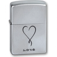 Зажигалка ZIPPO Love Satin Chrome, латунь с никеле-хромовым покрыт., серебр., матовая, 36х56х12 мм купить в Челябинске