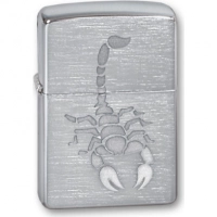 Зажигалка ZIPPO Scorpion Brushed Chrome, латунь с никеле-хром.покрыт., серебр., матов., 36х56х12 мм купить в Челябинске